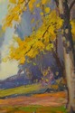 F61540EC: Autumn Meadow Landscape Scene Framed Oil