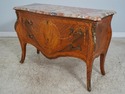 L61548EC: French Louis XV Inlaid Marble Top Commod