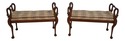 65607EC: Pair BAKER Regency Swan Arm Benches