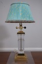 65644EC: Pair Quality Crystal & Brass Table Lamps 