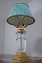 65644EC: Pair Quality Crystal & Brass Table Lamps 