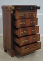 65722EC: Neoclassical 6 Drawer Inlaid High Chest