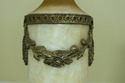 F53169EC: Bronze & Alabaster Urn Table Lamp w. Sha