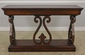 L57153EC: COUNCILL Burl Walnut Petticoat Console T