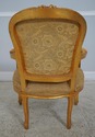 F61572EC: Pair Gold Finish French Open Armchairs