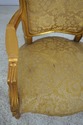 F61572EC: Pair Gold Finish French Open Armchairs