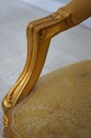 F61572EC: Pair Gold Finish French Open Armchairs