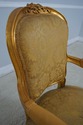 F61572EC: Pair Gold Finish French Open Armchairs
