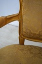 F61572EC: Pair Gold Finish French Open Armchairs