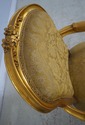 F61572EC: Pair Gold Finish French Open Armchairs