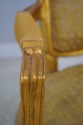 F61572EC: Pair Gold Finish French Open Armchairs