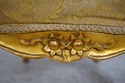 F61572EC: Pair Gold Finish French Open Armchairs