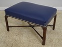 61668EC: Chippendale Style Leather Seat Bench Or S