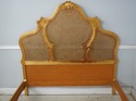 74950: Antique Gold Gilt Queen Size Cane Back Bed