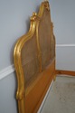 74950: Antique Gold Gilt Queen Size Cane Back Bed