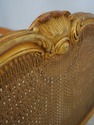 74950: Antique Gold Gilt Queen Size Cane Back Bed