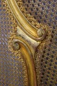 74950: Antique Gold Gilt Queen Size Cane Back Bed