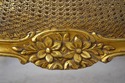 74950: Antique Gold Gilt Queen Size Cane Back Bed