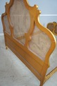 74950: Antique Gold Gilt Queen Size Cane Back Bed