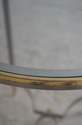 70160: Hollywood  Regency Steel & Brass Glass Top 