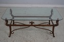 70158: Regency Style Wrought Iron Glass Top Coffee