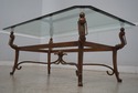 70158: Regency Style Wrought Iron Glass Top Coffee