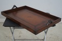 70166: THEODORE ALEXANDER Leather Top Serving Tray