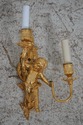 LF61642EC: Pair Cherub 2 Arm Lighted Brass Wall Sc