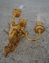 LF61642EC: Pair Cherub 2 Arm Lighted Brass Wall Sc