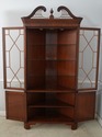 75035: STICKLEY Mahogany 4 Door Corner Cabinet