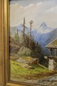 F57063EC: Artist Signed Mountain Scene Framed Oil 