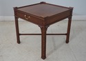 65637EC: BAKER Chippendale Mahogany 1 Drawer Lamp 