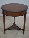 65727EC: Pair French Round 1 Drawer Lamp Tables