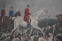 F61697EC: English Hunt Scene Colored Engraving Fra