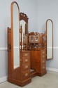 F75064: Rare Victorian Triple Mirror Oak Dressing 