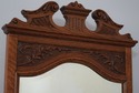 F75064: Rare Victorian Triple Mirror Oak Dressing 