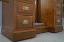 F75064: Rare Victorian Triple Mirror Oak Dressing 
