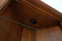 75121: STICKLEY Mission Oak Leaded Glass Corner Ca