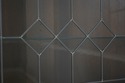75121: STICKLEY Mission Oak Leaded Glass Corner Ca