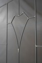 75121: STICKLEY Mission Oak Leaded Glass Corner Ca