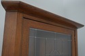 75121: STICKLEY Mission Oak Leaded Glass Corner Ca