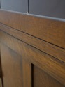 75121: STICKLEY Mission Oak Leaded Glass Corner Ca