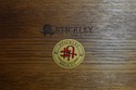 75121: STICKLEY Mission Oak Leaded Glass Corner Ca