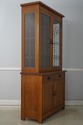 75103: STICKLEY Mission Oak Leaded Glass China Cab