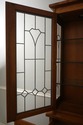 75103: STICKLEY Mission Oak Leaded Glass China Cab