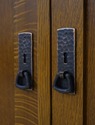 75103: STICKLEY Mission Oak Leaded Glass China Cab