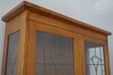 75103: STICKLEY Mission Oak Leaded Glass China Cab