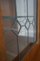 75103: STICKLEY Mission Oak Leaded Glass China Cab