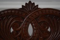 F75183: Renaissance Revival Carved Oak Leather Sea