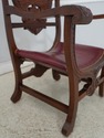 F75183: Renaissance Revival Carved Oak Leather Sea